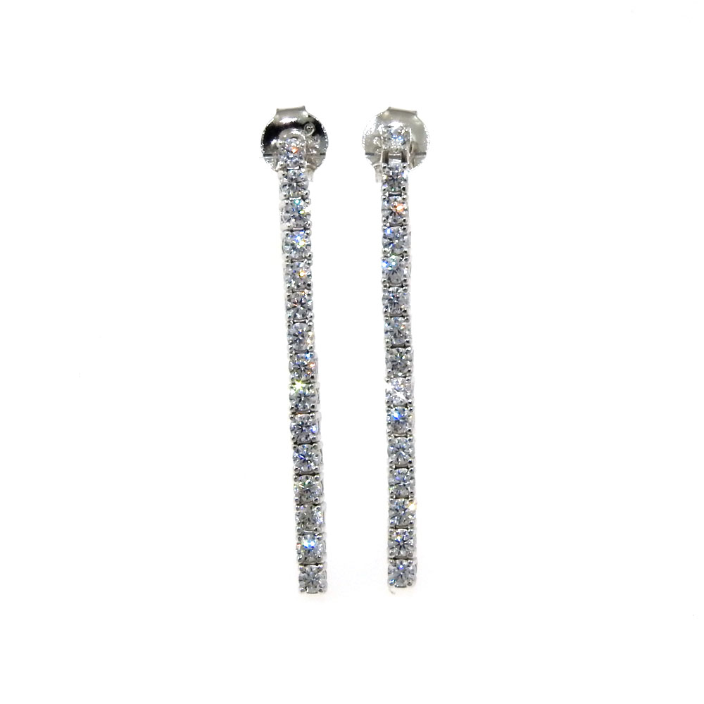 Tennis earrings with rhodium-plated silver 925 crystals