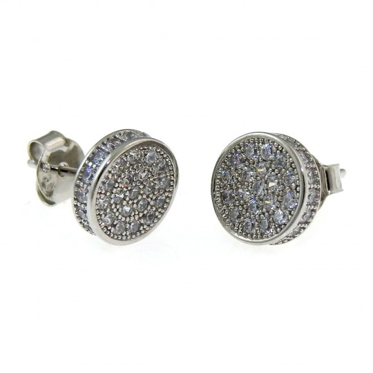 Style earrings with rhodium-plated silver 925 crystals