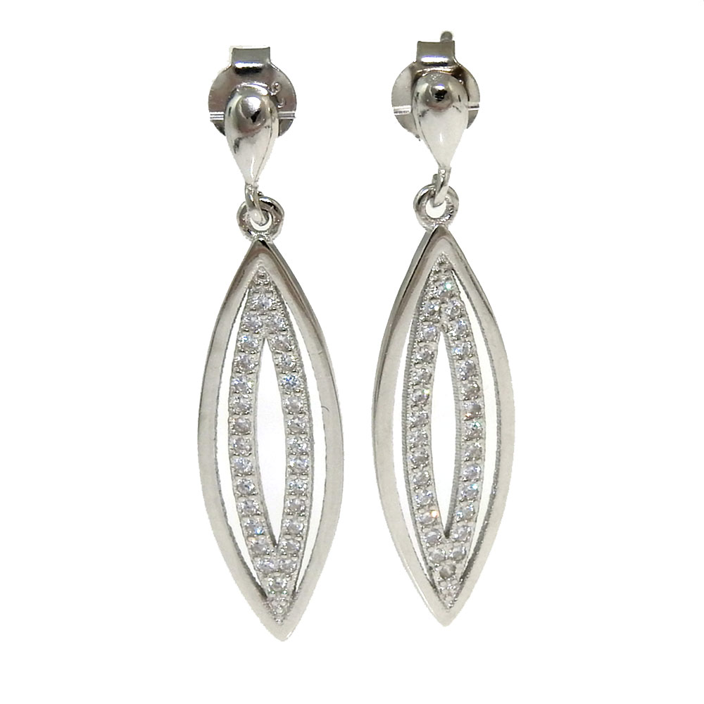 Marquise earrings with rhodium-plated silver 925 crystals