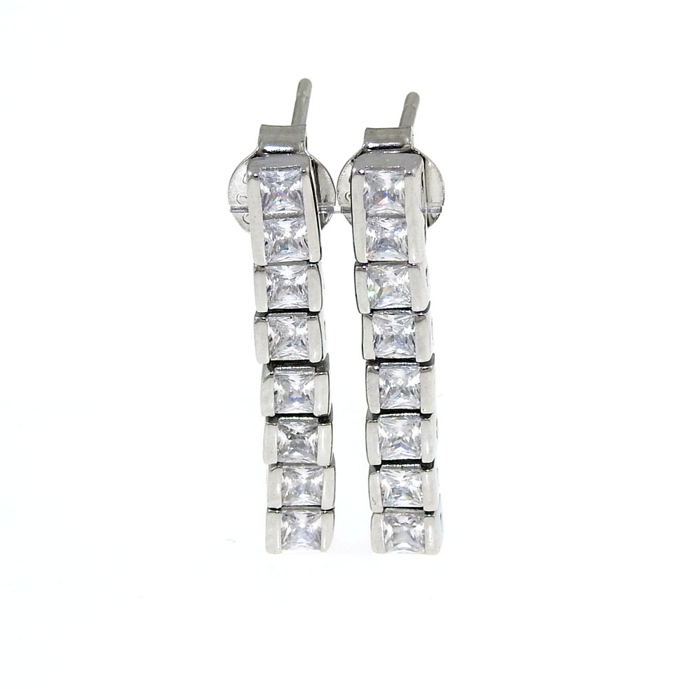 Tennis earrings with rhodium-plated silver 925 crystals