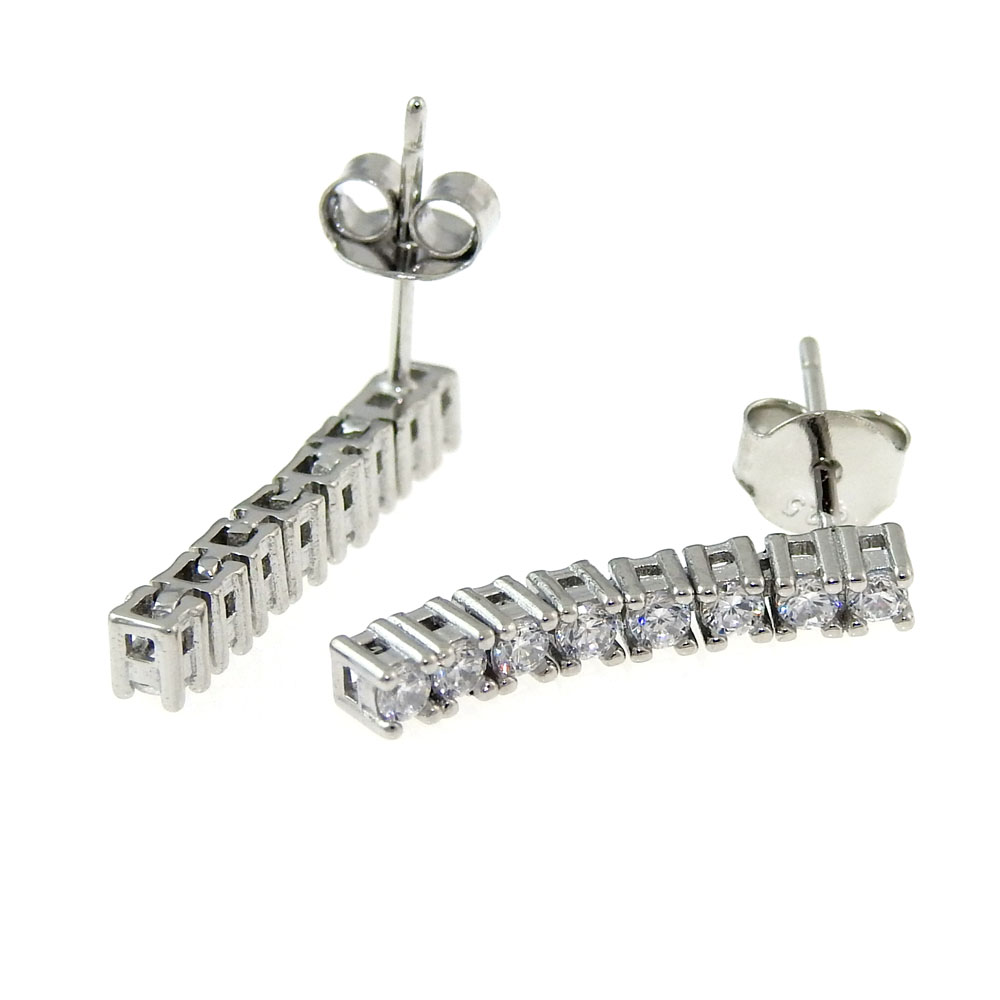 Rhodium plated silver earrings deals