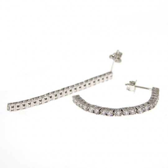 Tennis earrings with rhodium-plated silver 925 crystals