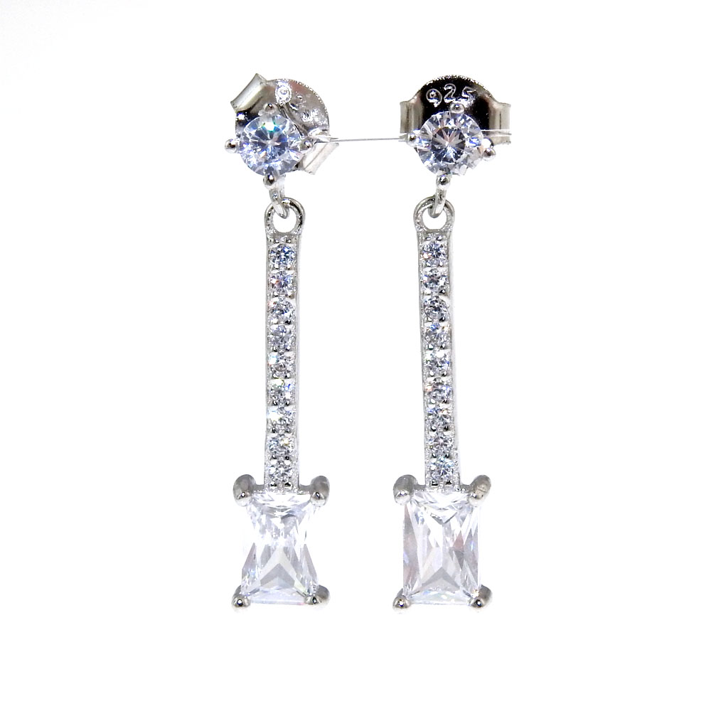Magnolia earrings with rhodium-plated silver 925 crystals