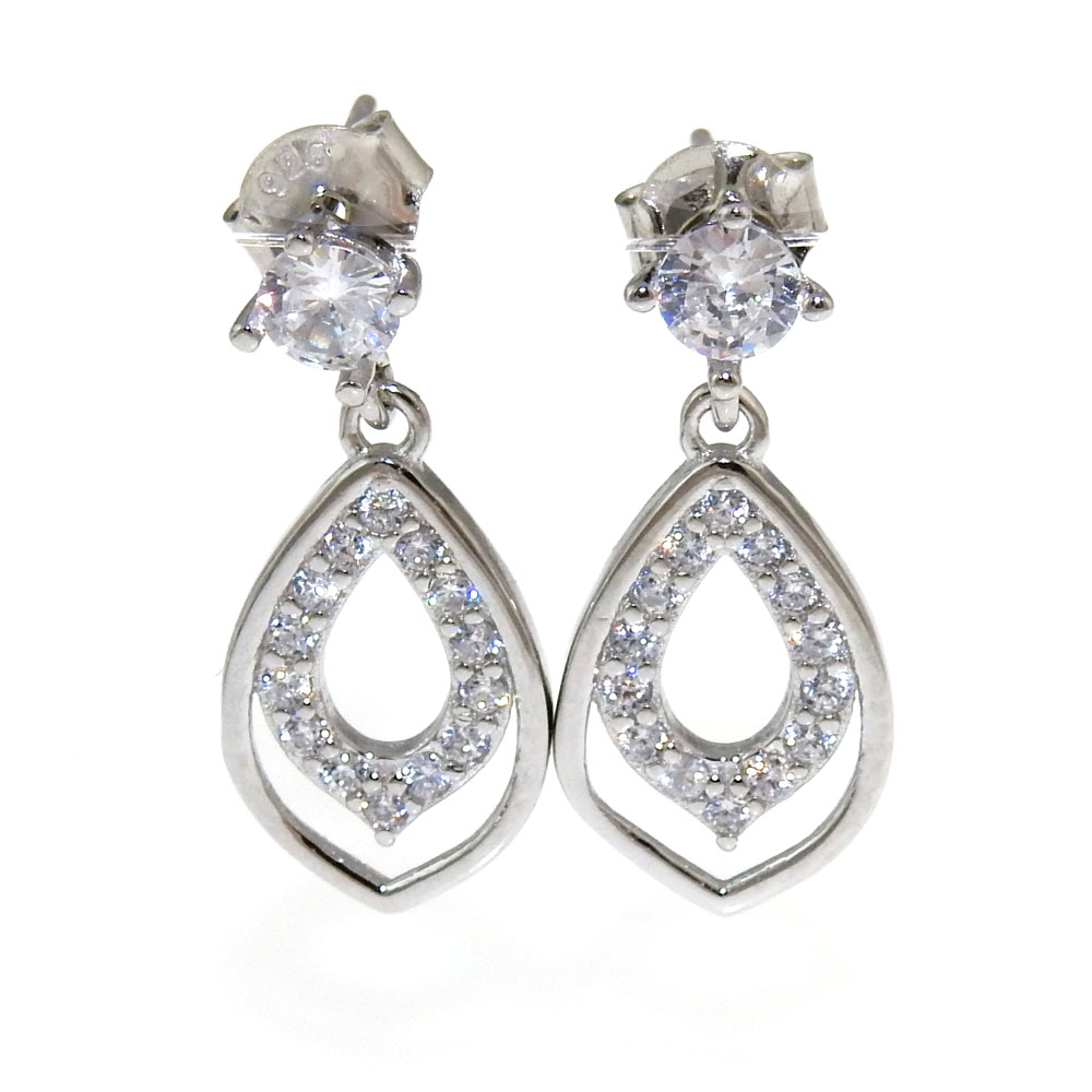 Fresia earrings with rhodium-plated silver 925 crystals