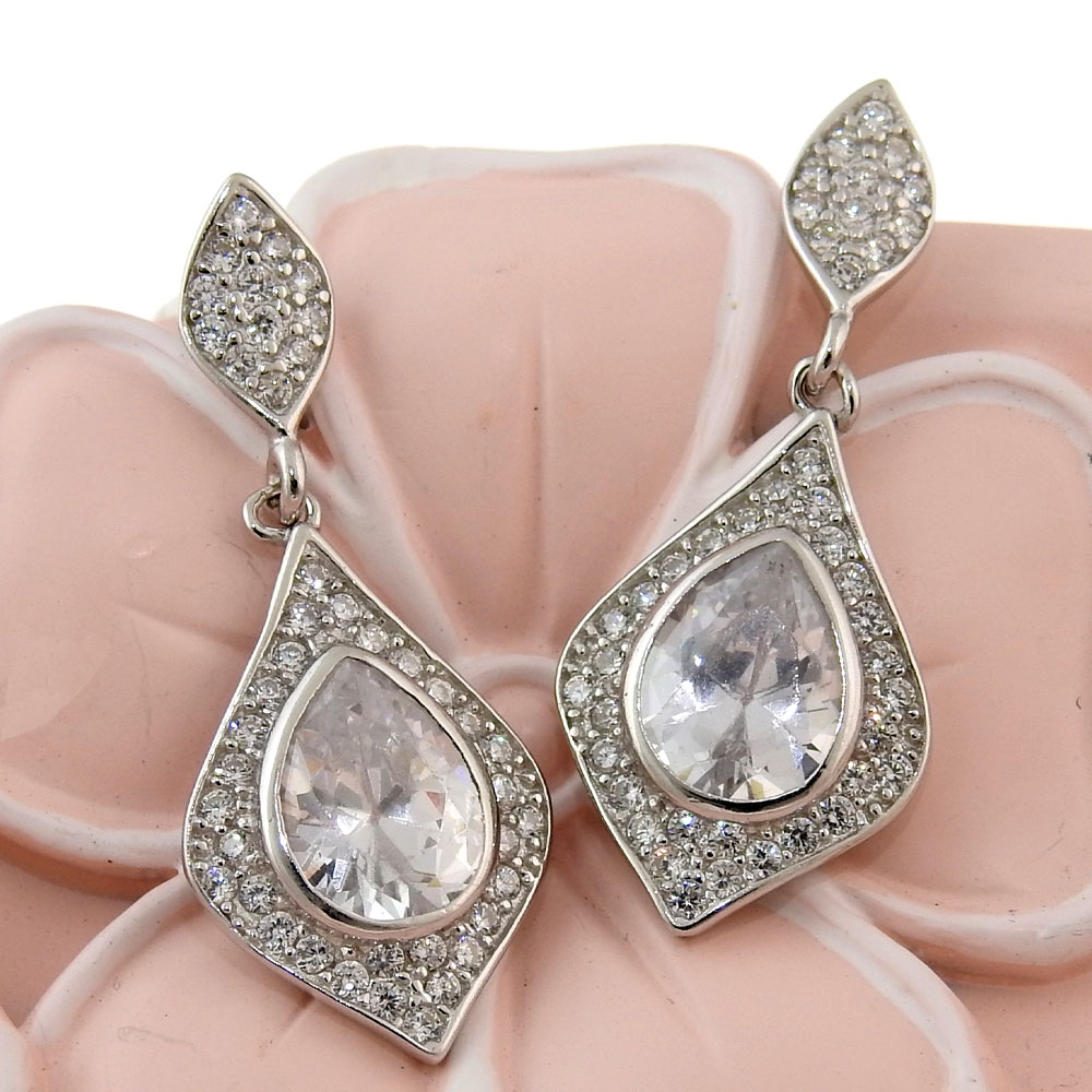 Iris earrings with rhodium-plated silver 925 crystals