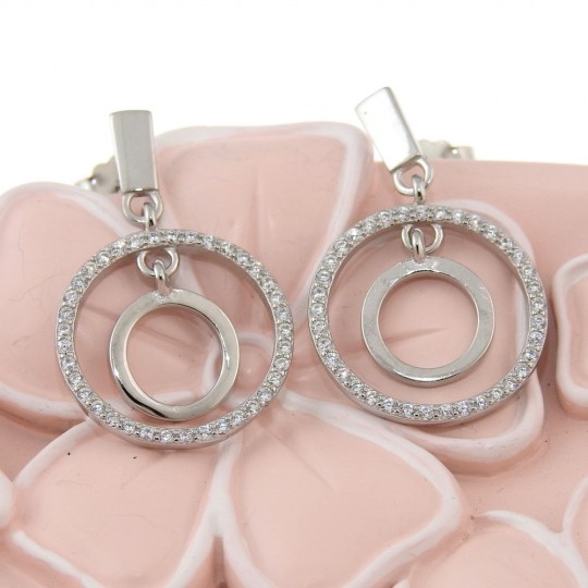 Cassia earrings with rhodium-plated silver 925 crystals