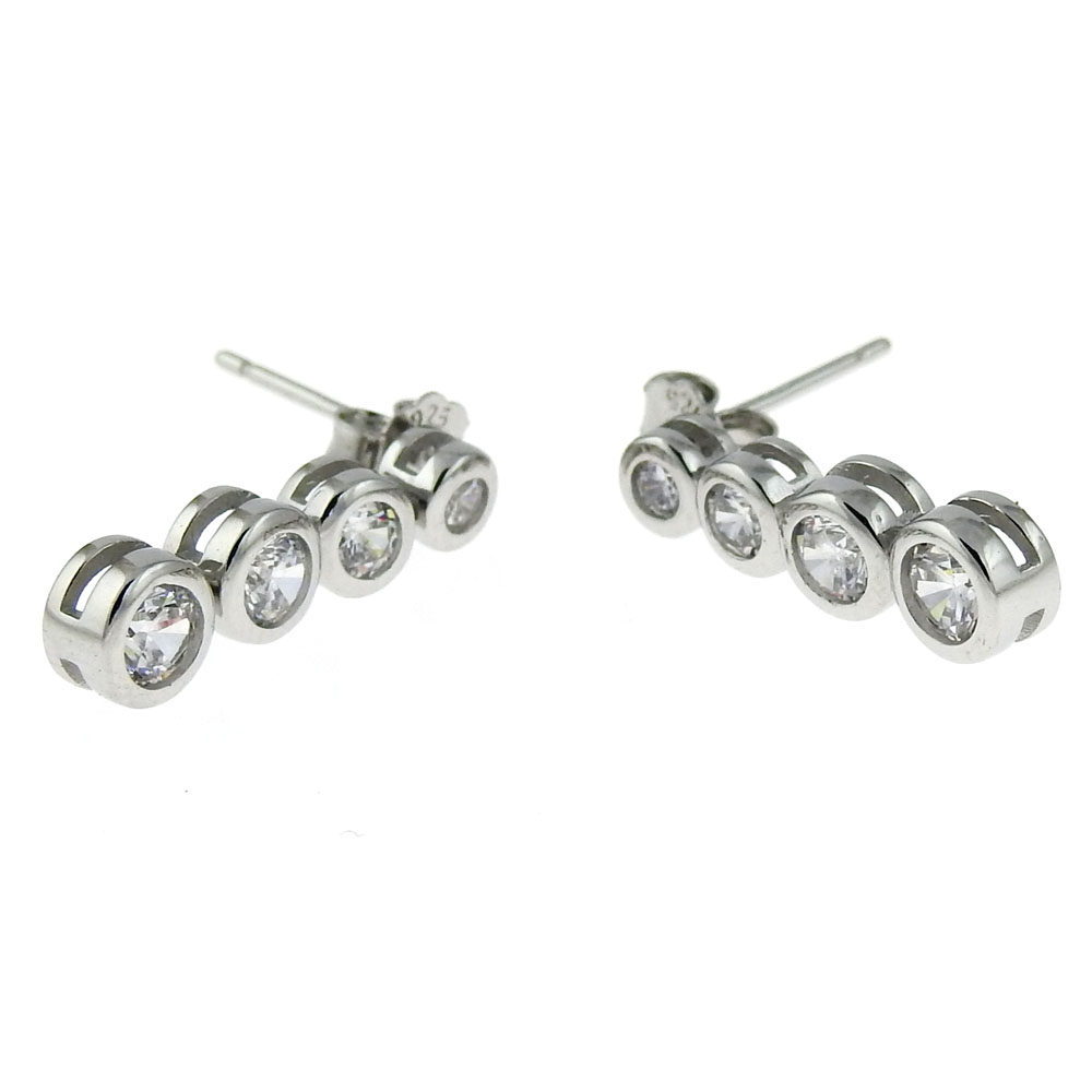 Leilani earrings with rhodium-plated silver 925 crystals