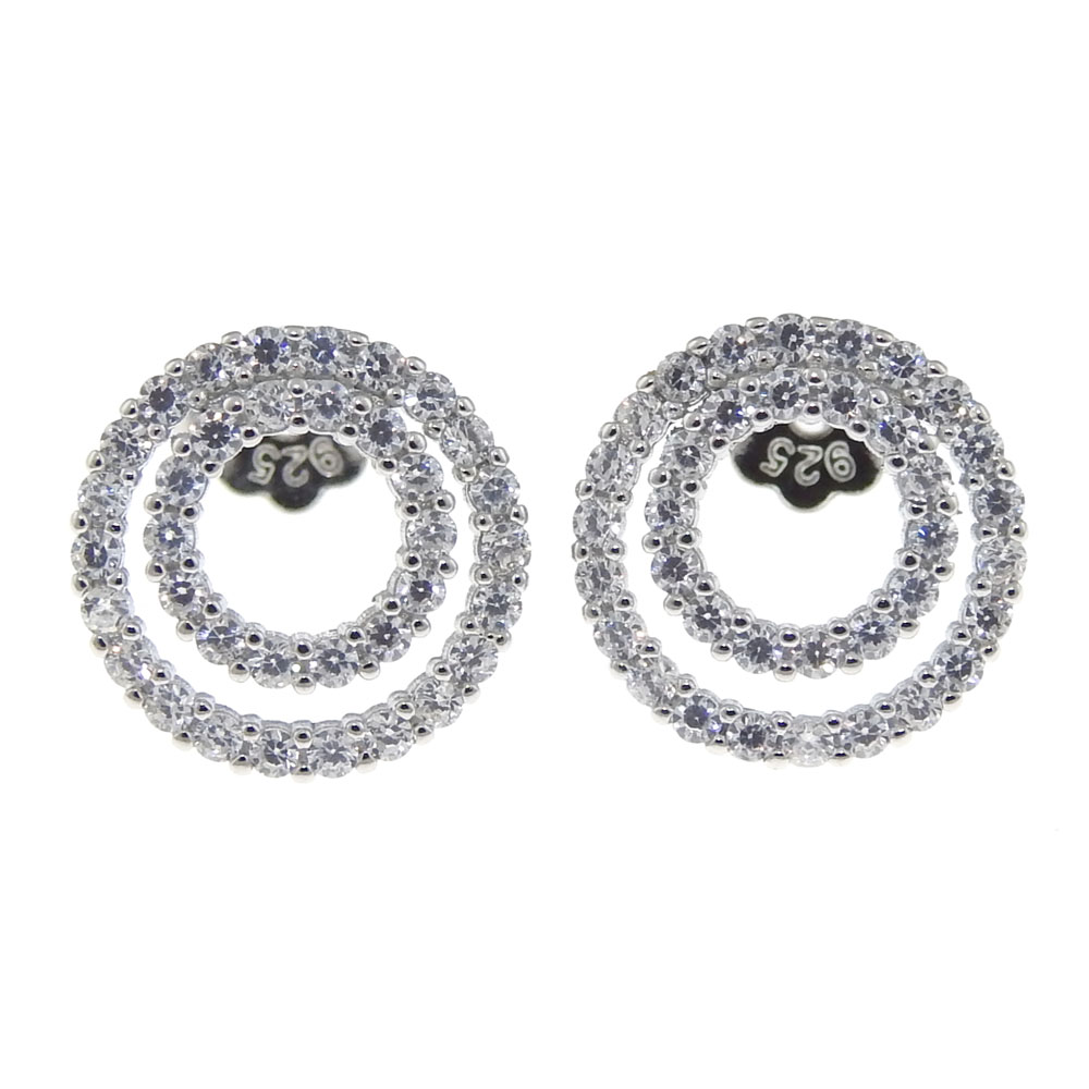 Magnolia earrings with rhodium-plated silver 925 crystals