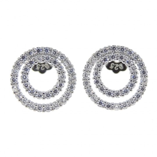 Magnolia earrings with rhodium-plated silver 925 crystals