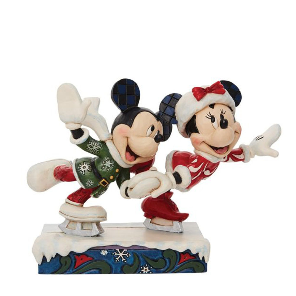 Figurina Mickey and Minnie Mouse ice skating