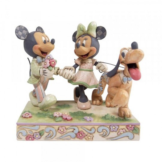 Spring Mickey, Minnie and Pluto figurine