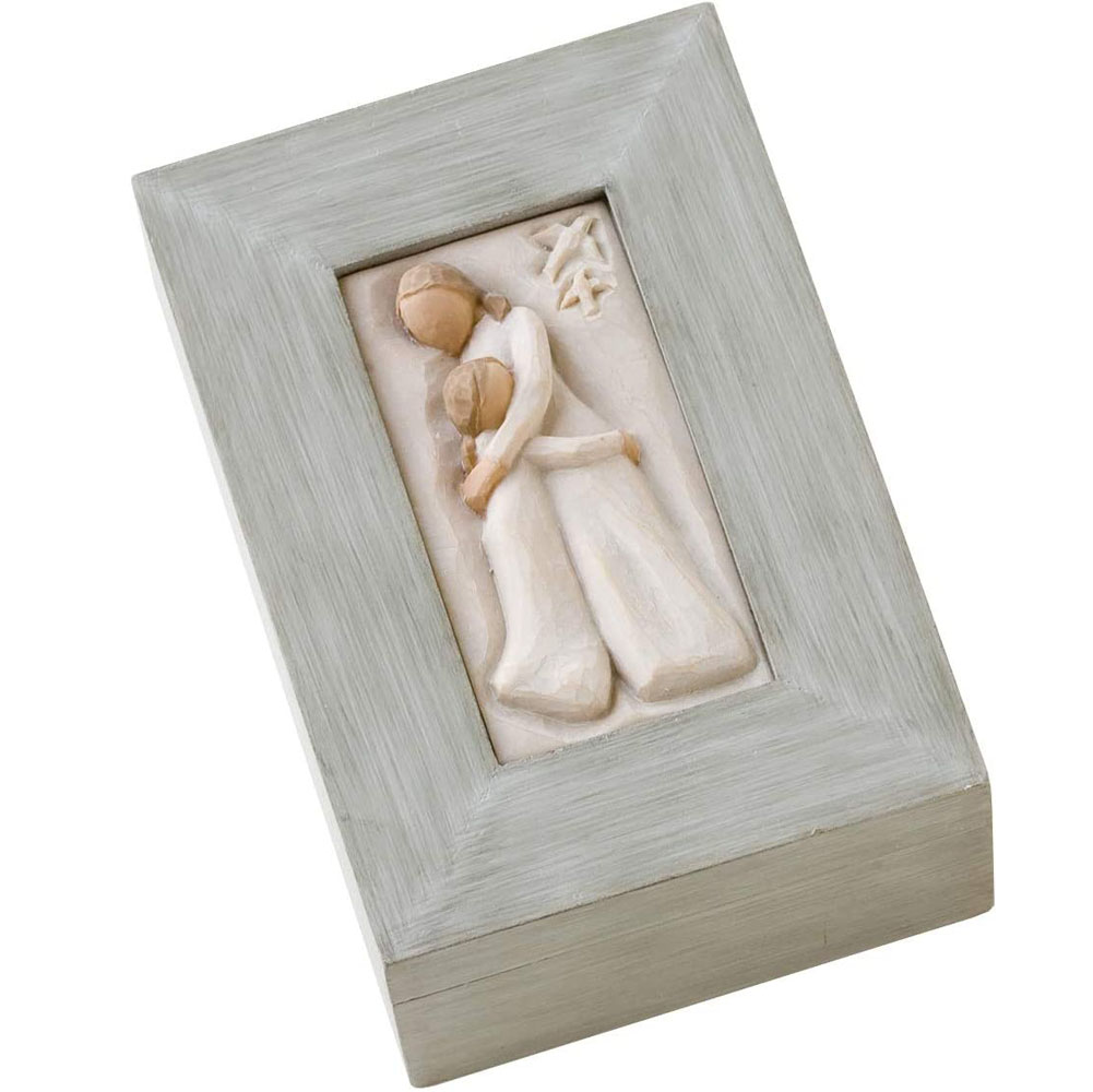 Figurina Willow Tree - Mother and Daughter Memory Box - Mama si fiica - cutiuta cu amintiri - Te pretuiesc si te protejez, dar iti dau aripi sa zbori!