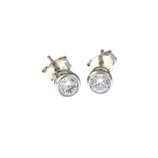 Stud earrings in rhodium-plated silver 925 - 5mm