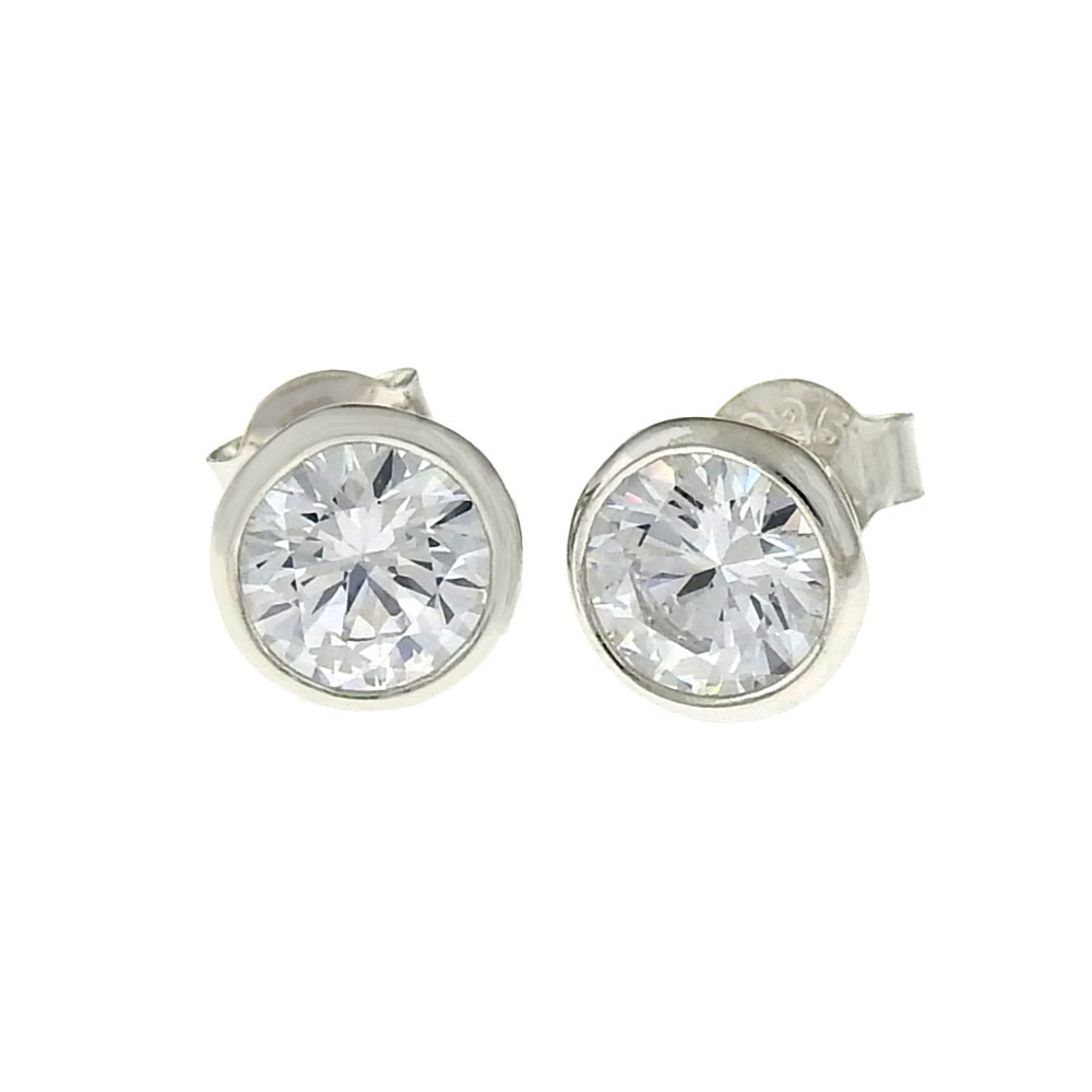 Cercei studs din argint 925 rodiat - 7mm