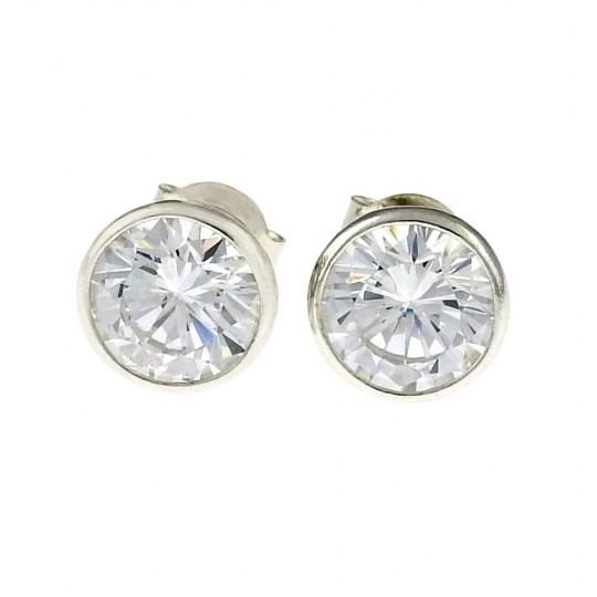 Stud earrings in rhodium-plated silver 925 - 8mm