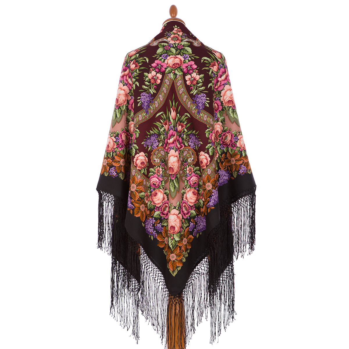 Premium shawl Remembrance about summer, wool, black- 148x148cm