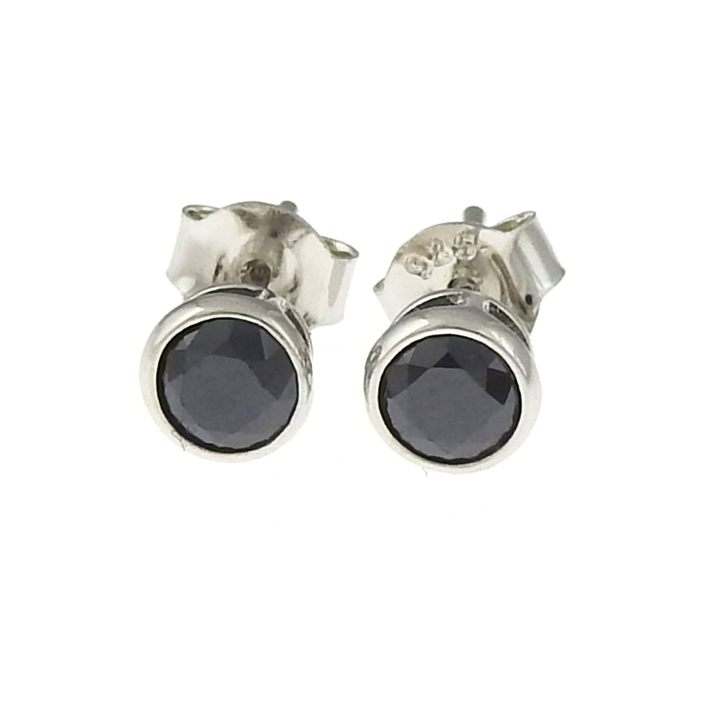 Stud earrings in rhodium-plated silver 925 - 5mm