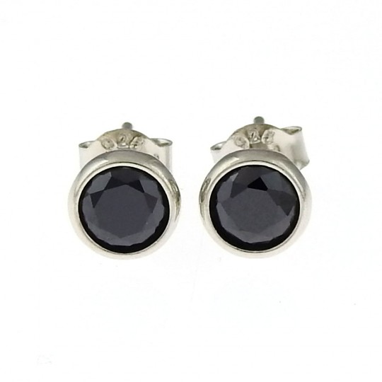 Stud earrings in rhodium-plated silver 925 - 6mm