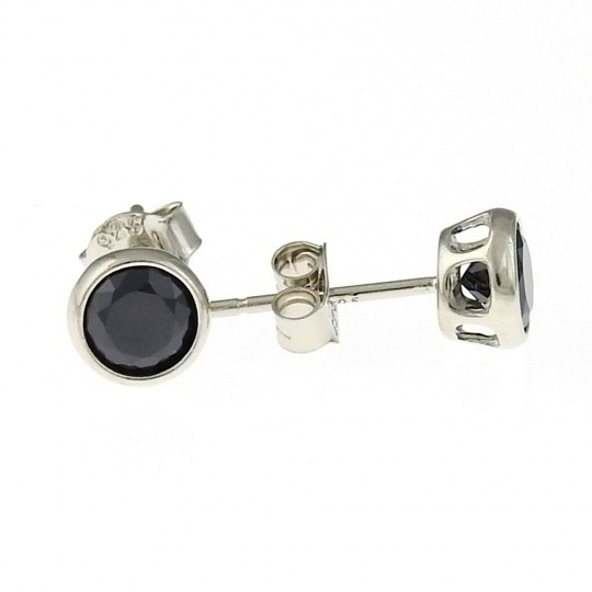 Stud earrings in rhodium-plated silver 925 - 7mm