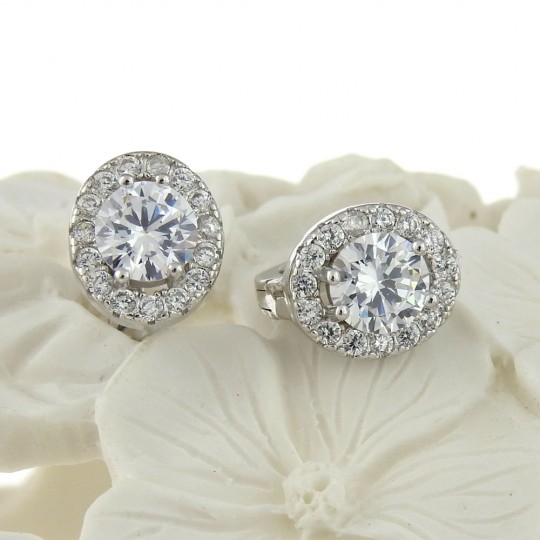 Princess earrings with rhodium-plated silver 925 crystals