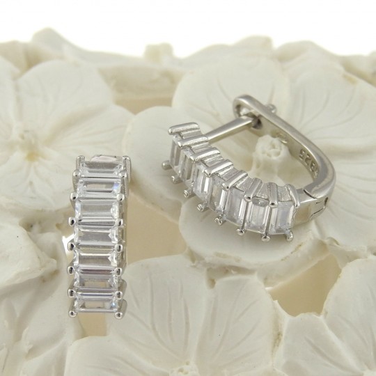 Miruna earrings with rhodium-plated silver 925 crystals