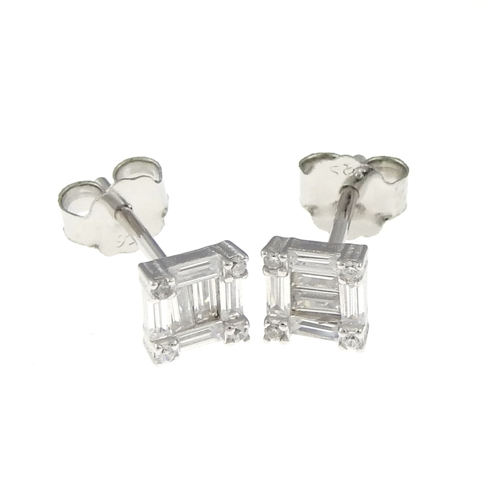 Cercei square studs din argint 925 rodiat