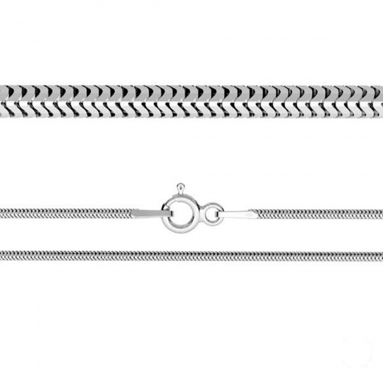 Circular Snake chain, 925 silver plated with rhodium, 45cm