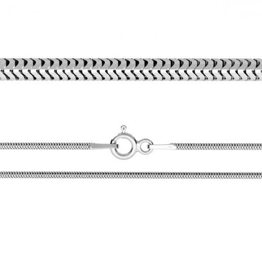 Circular Snake chain, 925 silver plated with rhodium, 45cm