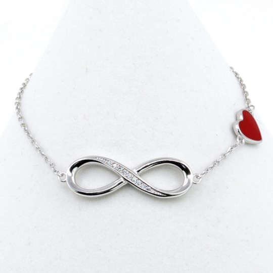 Infinite Love bracelet, rhodium-plated 925 silver