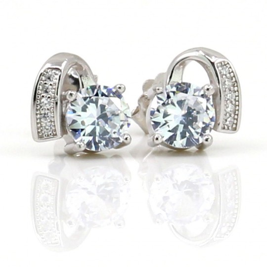Crystal Shine 925 silver rhodium-plated earrings