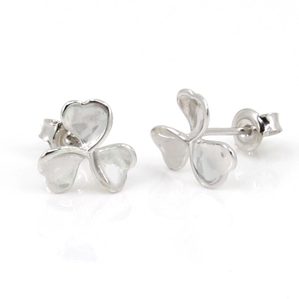 Clover earrings silver 925 rhodium plated