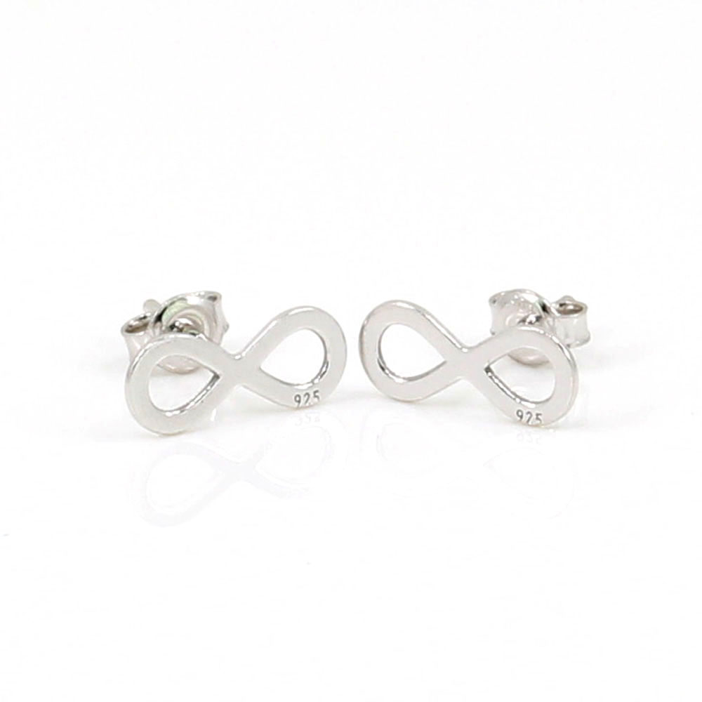 Infinity earrings silver 925 rhodium plated