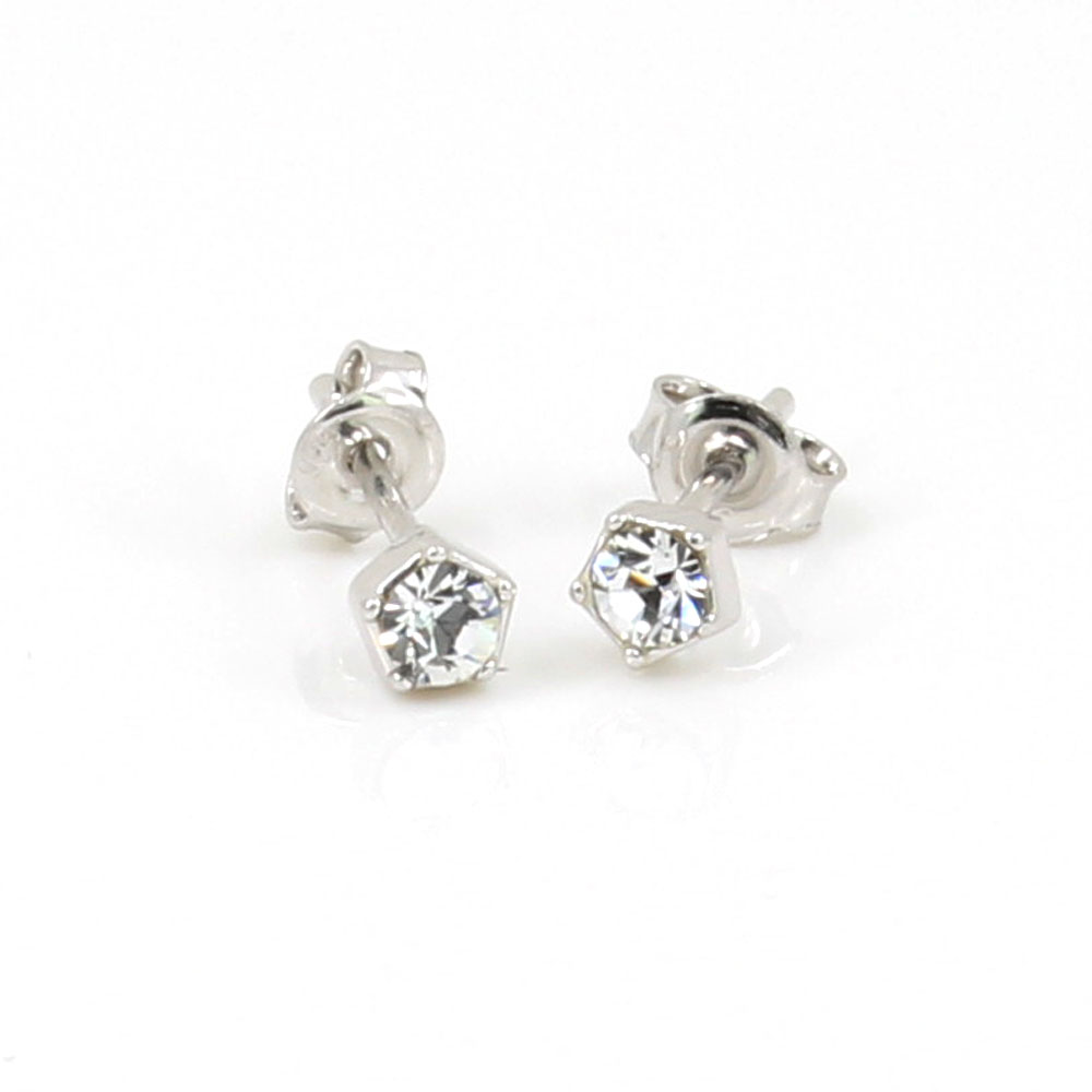 Stud earrings in rhodium-plated silver 925 - 4mm