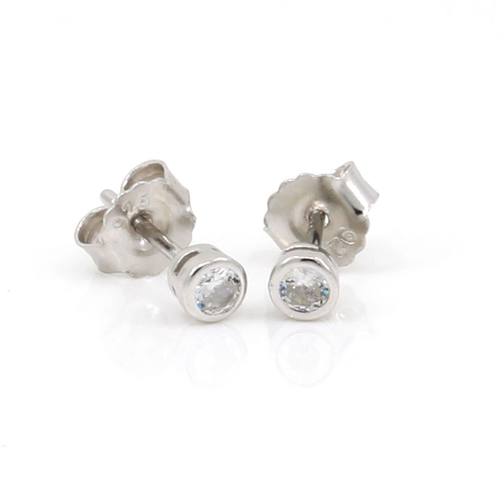 Cercei studs din argint 925 rodiat - 4mm