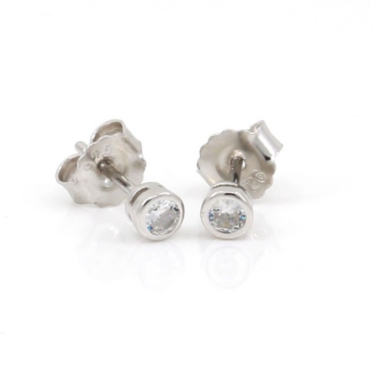 Stud earrings in rhodium-plated silver 925 - 4mm
