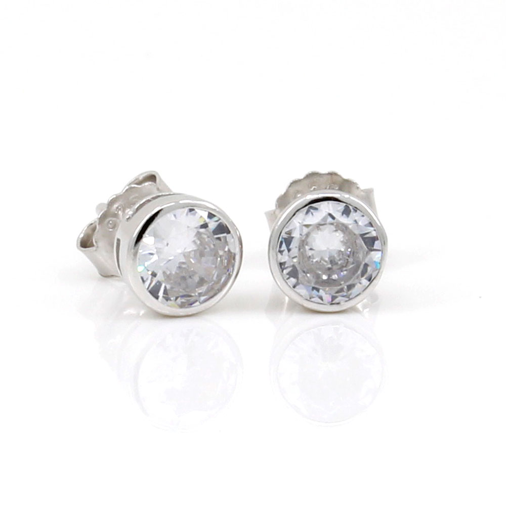 Stud earrings in rhodium-plated silver 925 - 7mm