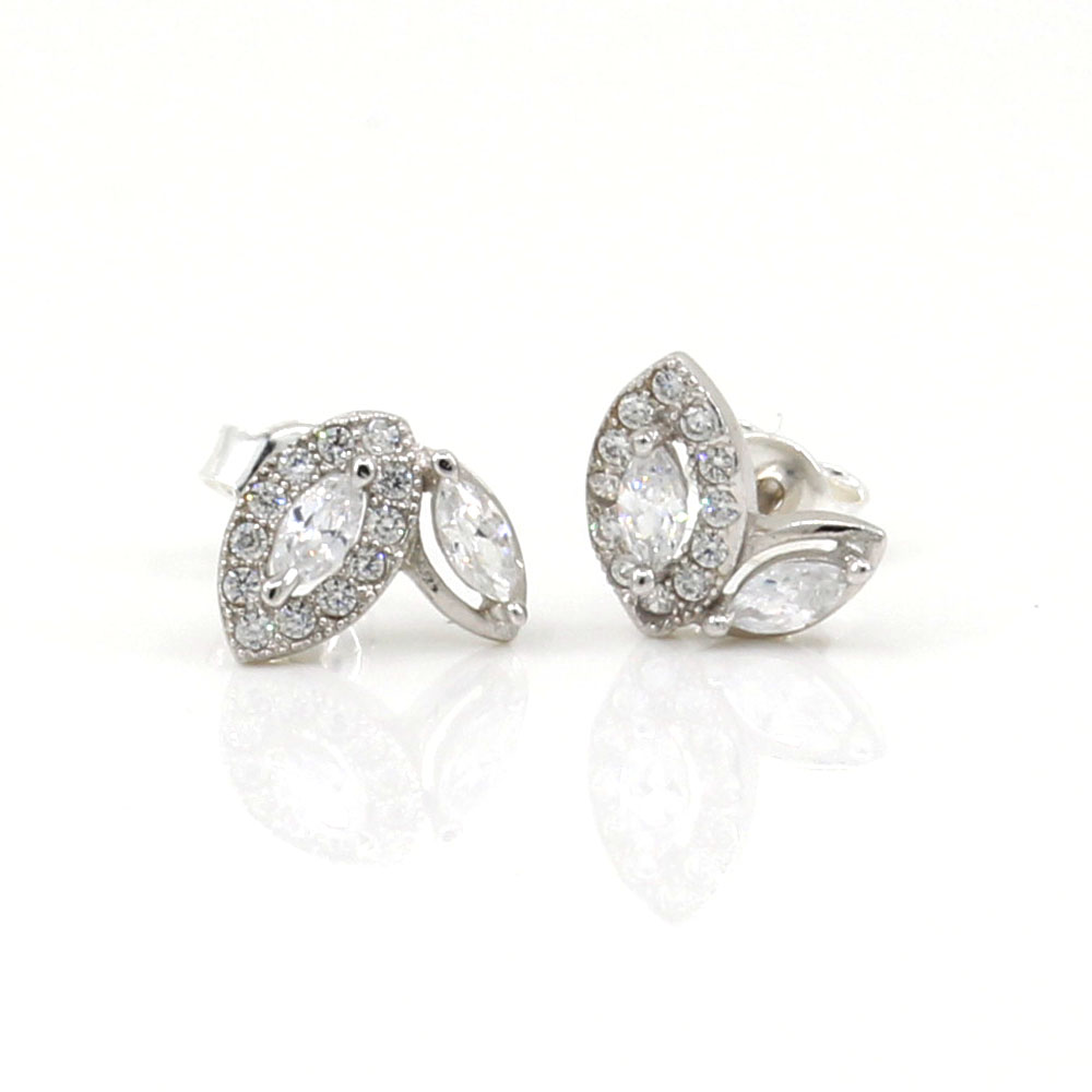 Marquise earrings with rhodium-plated silver 925 crystals