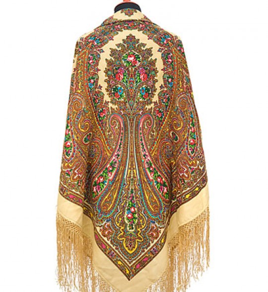 Sal premium Sorceress din lana, bej natur, 148x148cm