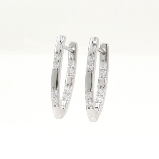 Arrow earrings with crystals, rhodium-plated 925 silver