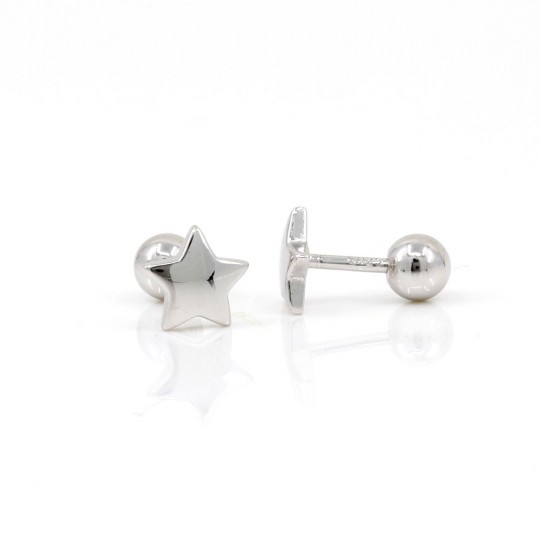 Tragus earrings in rhodium-plated silver 925, star