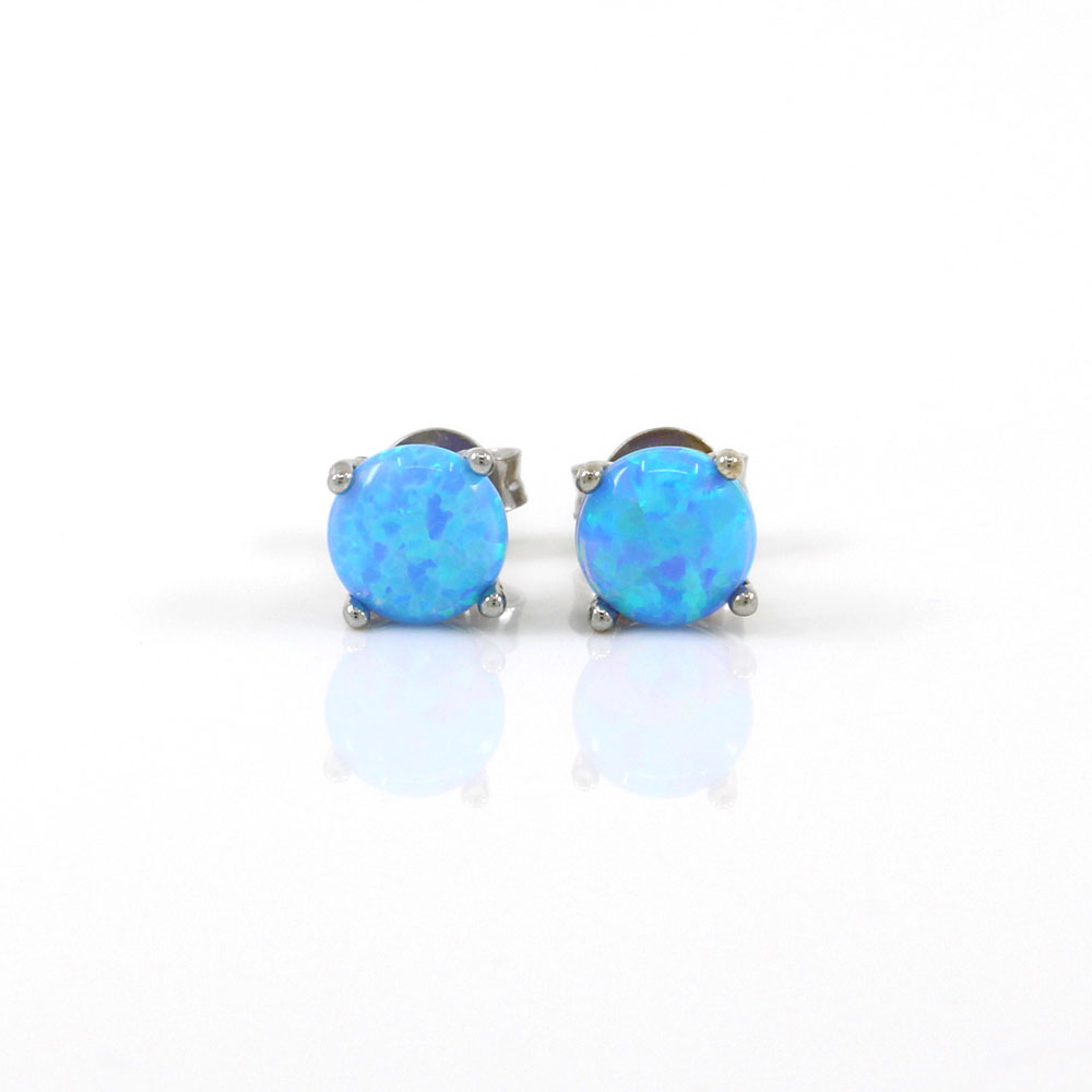 Cercei Azure Opal argint 925 rodiat, 5mm