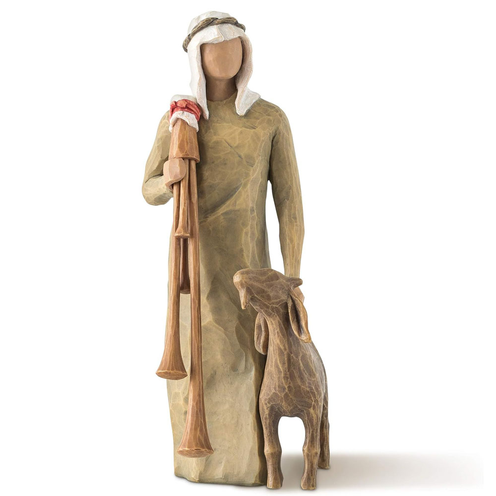 Figurina Willow Tree - Zampognaro -  Pastor cu cimpoi - Proclamând vestea