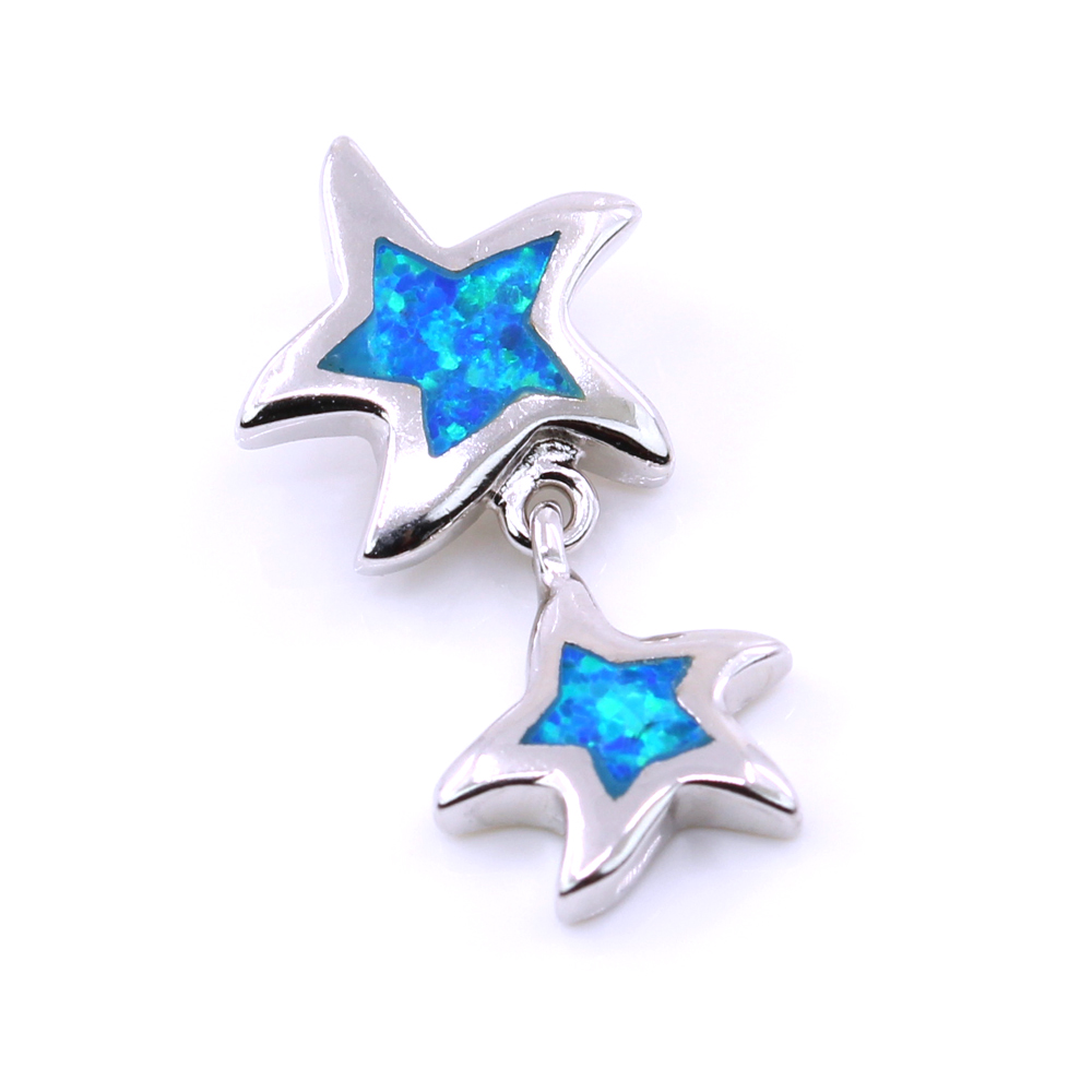 Pandantiv Stelute cu Blue Opal, argint 925 rodiat, 22mm