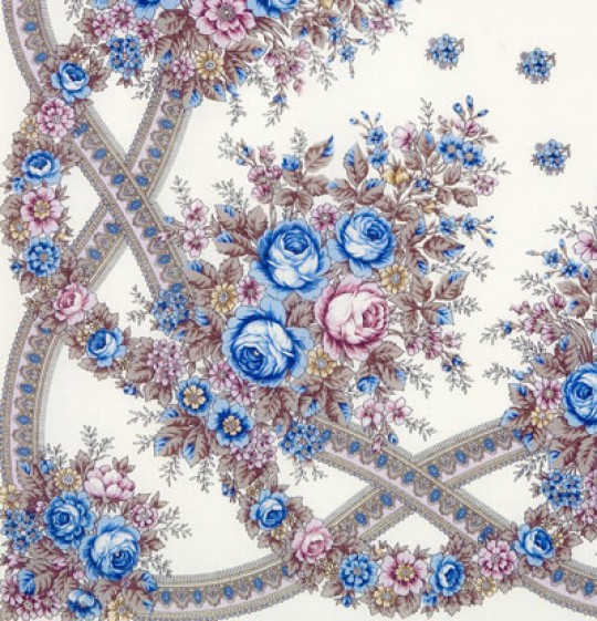 Russian shawl Aroma of Summer, wool, white - 146x146cm