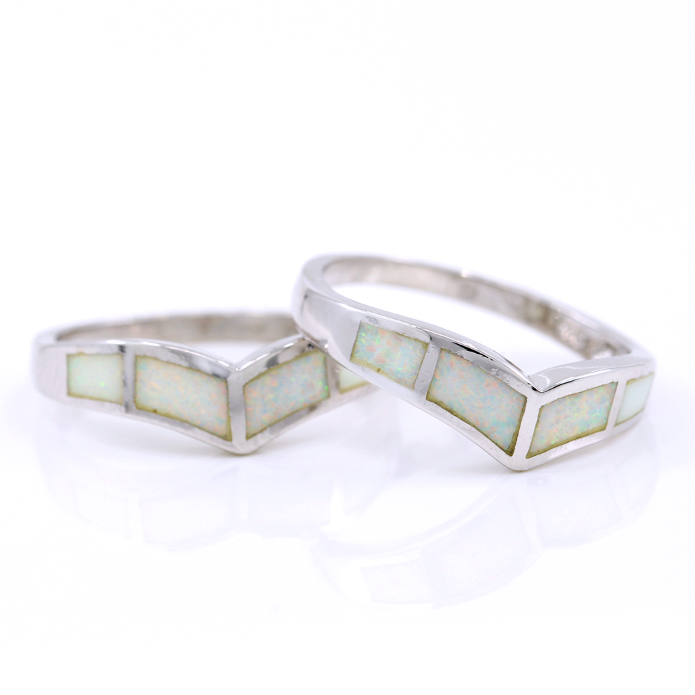 Inel Wings (56) cu White Opal din argint 925 rodiat