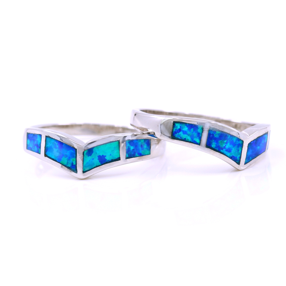 Inel Wings (55) cu Blue Opal din argint 925 rodiat
