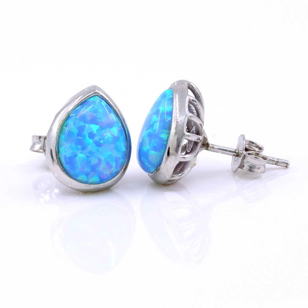 Cercei Picatura cu Azure Opal, argint 925 rodiat, 12mm