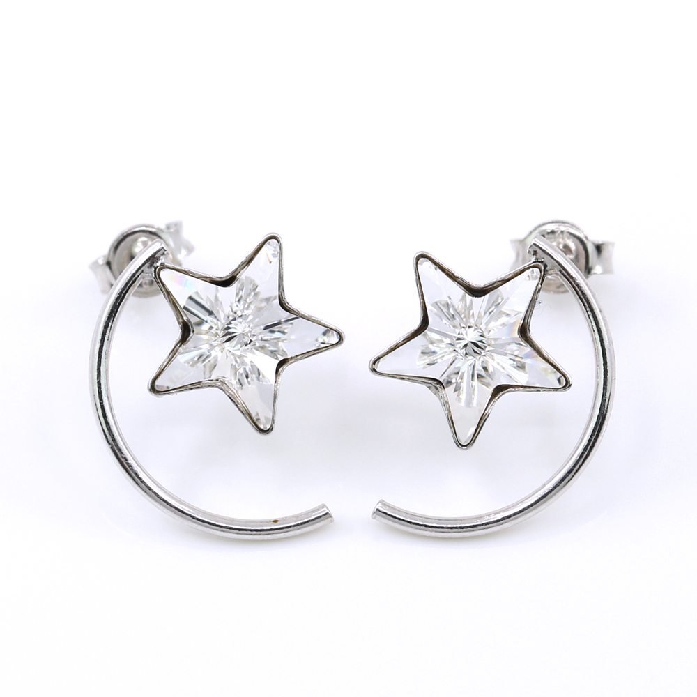Cercei Star cu cristale Swarovski Crystal, argint 925 rodiat