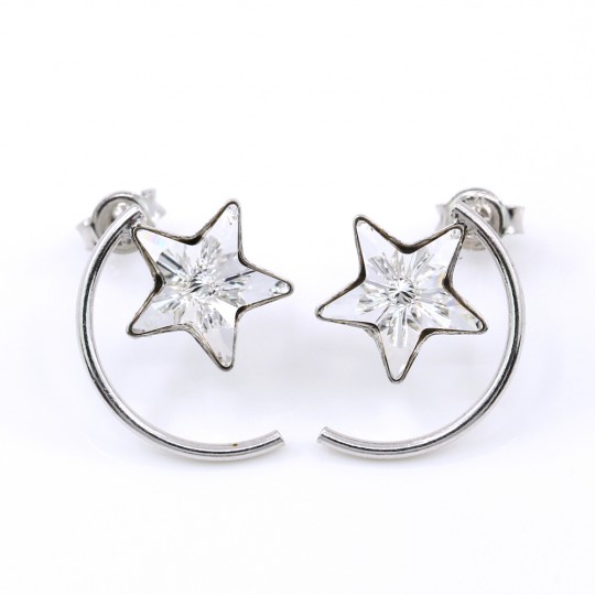 Cercei Star cu cristale Swarovski Crystal, argint 925 rodiat