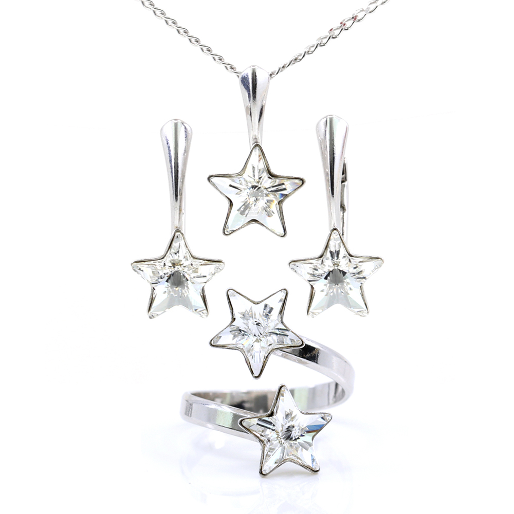Set complet Star cu cristale Swarovski Crystal, argint 925 rodiat